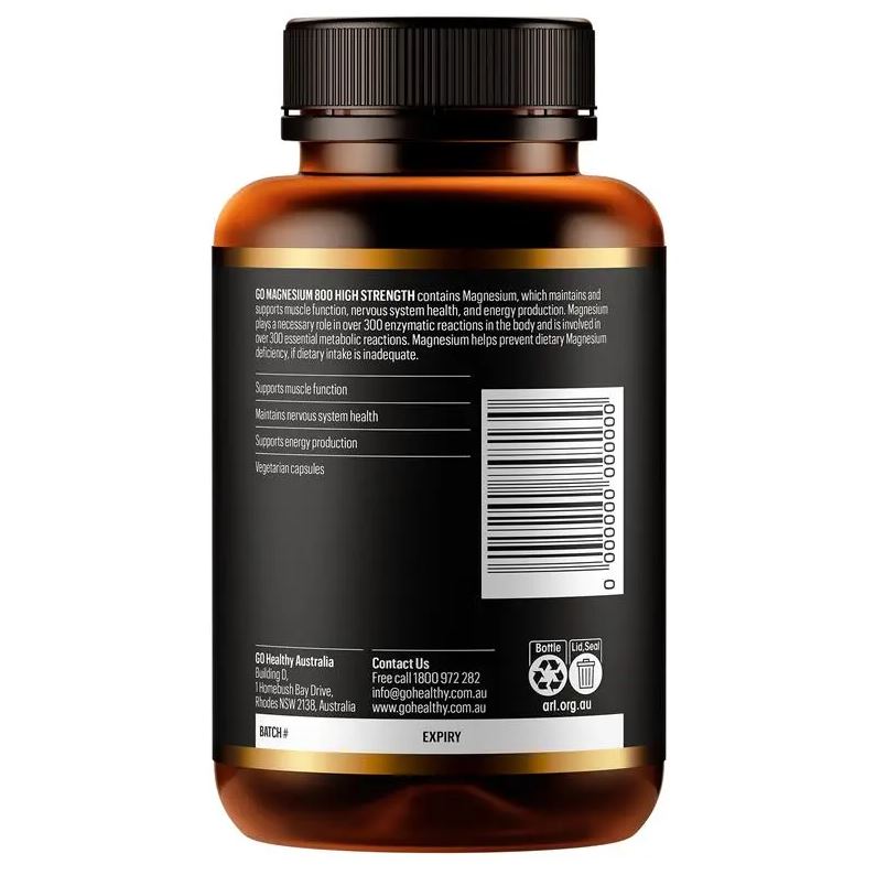 Viên uống Go Healthy Magnesium 800 High Strength 120 viên