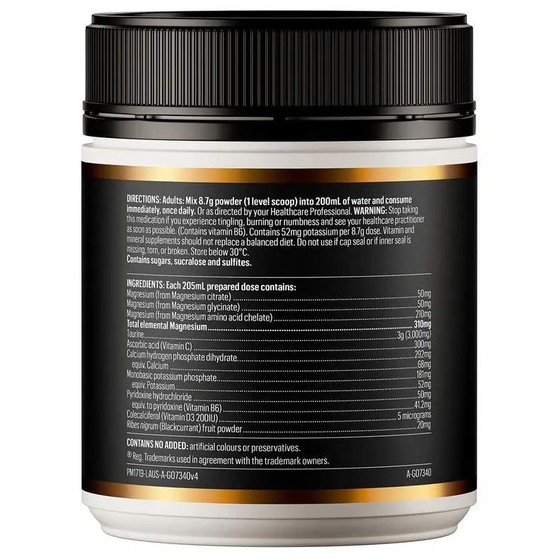 Bột uống Go Healthy Magnesium Powder Zealand Blackcurrant 250g