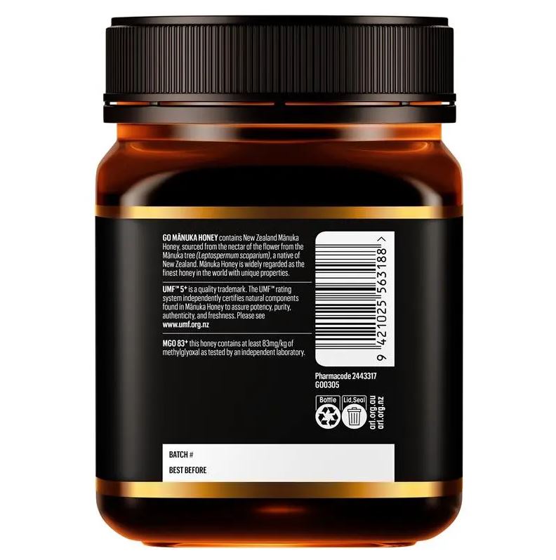 Mật ong Manuka Úc GO Healthy UMF 5+ (MGO 83+) Manuka Honey