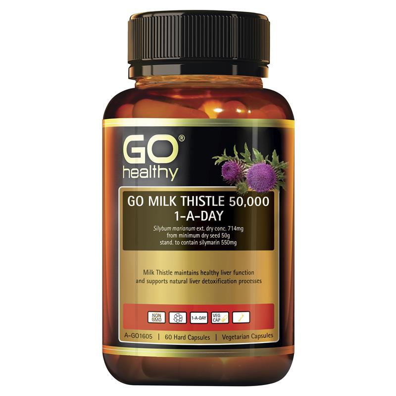 Viên uống thải độc gan Go Healthy Milk Thistle 50000mg 1 A Day 60 Viên