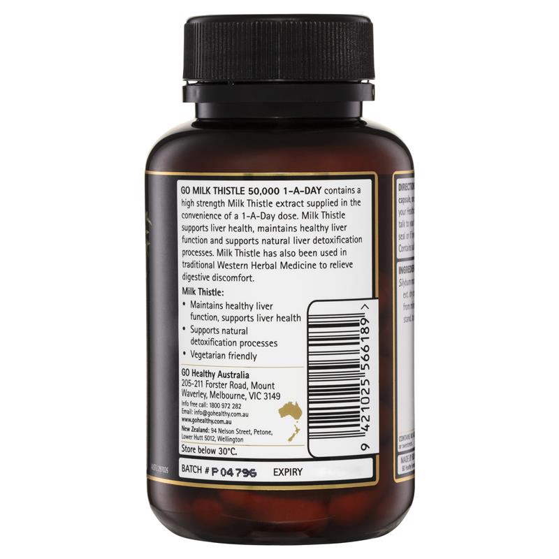 Viên uống thải độc gan Go Healthy Milk Thistle 50000mg 1 A Day 60 Viên