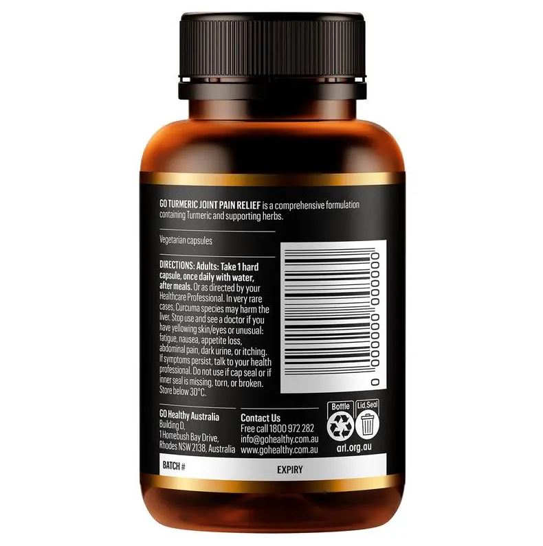 Viên uống giảm đau viêm xương khớp nhẹ Go Healthy Go Turmeric Joint Pain Relief 60 viên