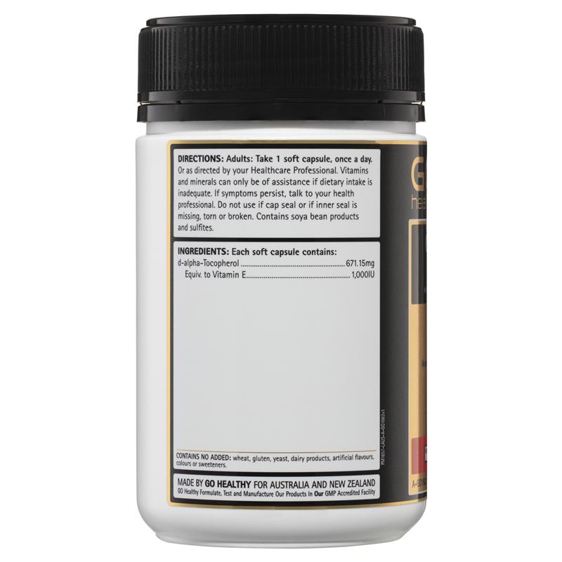 Viên uống bổ sung Vitamin E Go Healthy Vitamin E 1000IU Softgel 120 viên