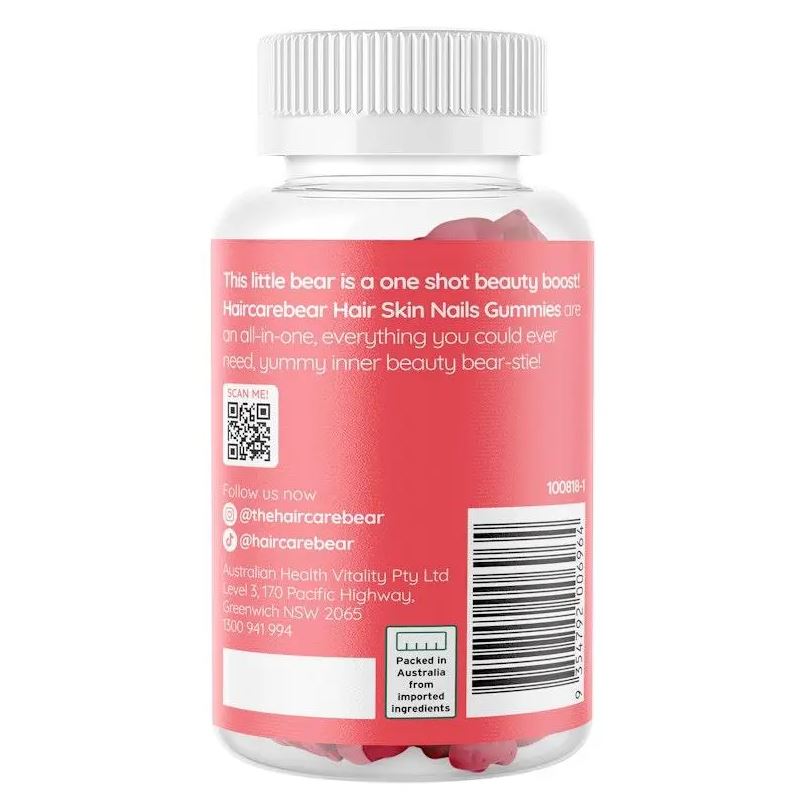 Kẹo dẻo Haircarebear Hair Skin Nails Gummies 60 viên