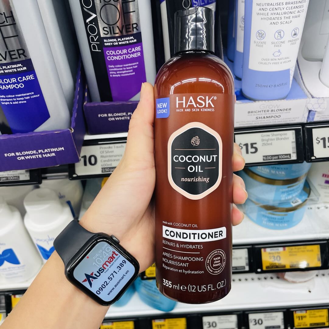 Dầu xả dưỡng ẩm tóc Hask Monoi Coconut Conditioner 355ml