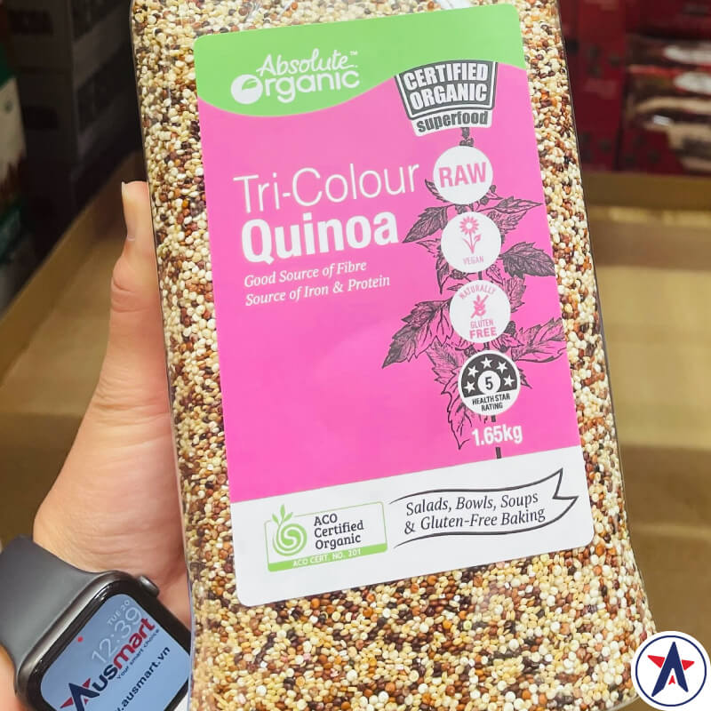 Hạt diêm mạch Absolute Organic Tri-Colour Quinoa 1.65kg | Sản phẩm chất lượng từ Úc