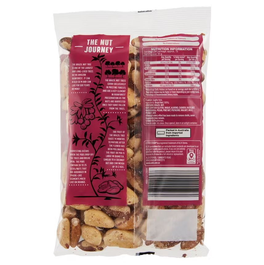 Hạt hạch Forresters Brazil Nuts Natural 400g