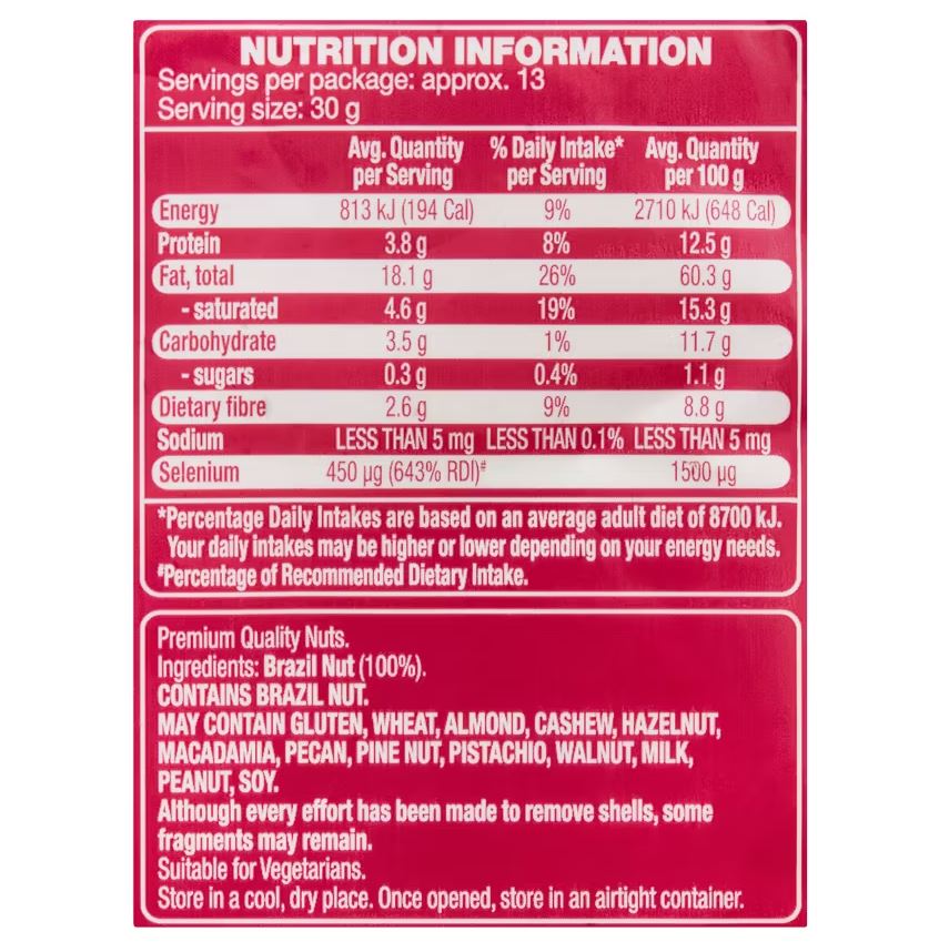 Hạt hạch Forresters Brazil Nuts Natural 400g