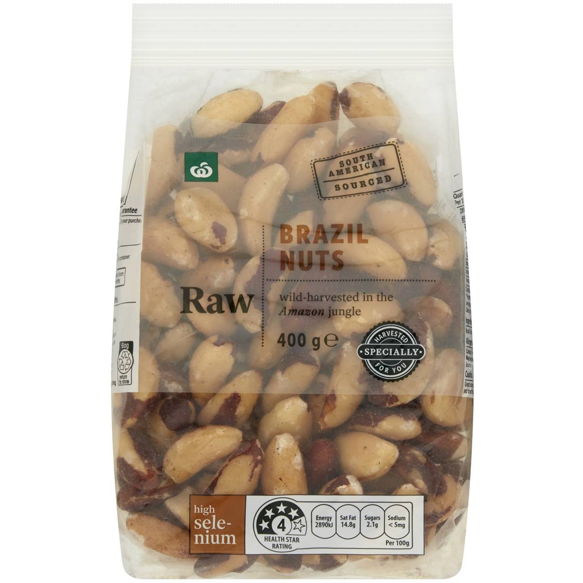 Hạt hạch Brazil Raw Nuts Woolworths 400g | Sản phẩm chất lượng từ Úc