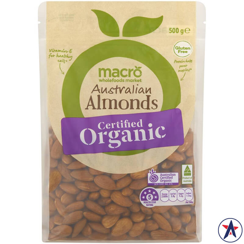 Hạt hạnh nhân hữu cơ Macro Organic Almonds 500g