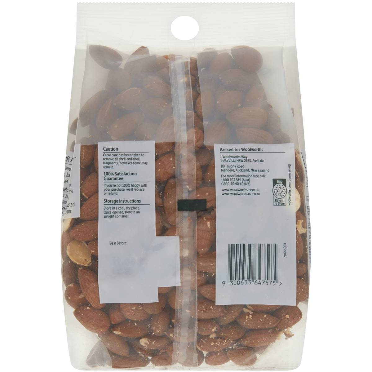 Hạt hạnh nhân Almonds Dry Roasted Woolworths 400g | Sản phẩm Úc chất lượng