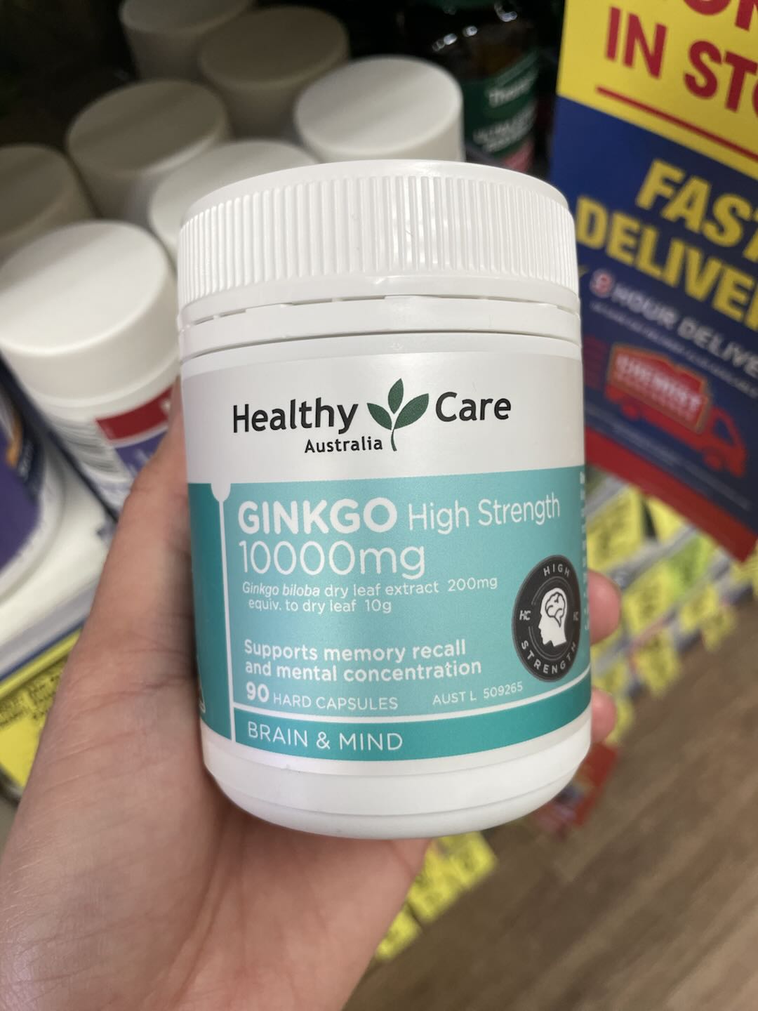 Viên uống bổ não hàm lượng cao Healthy Care High Strength Ginkgo 10000mg