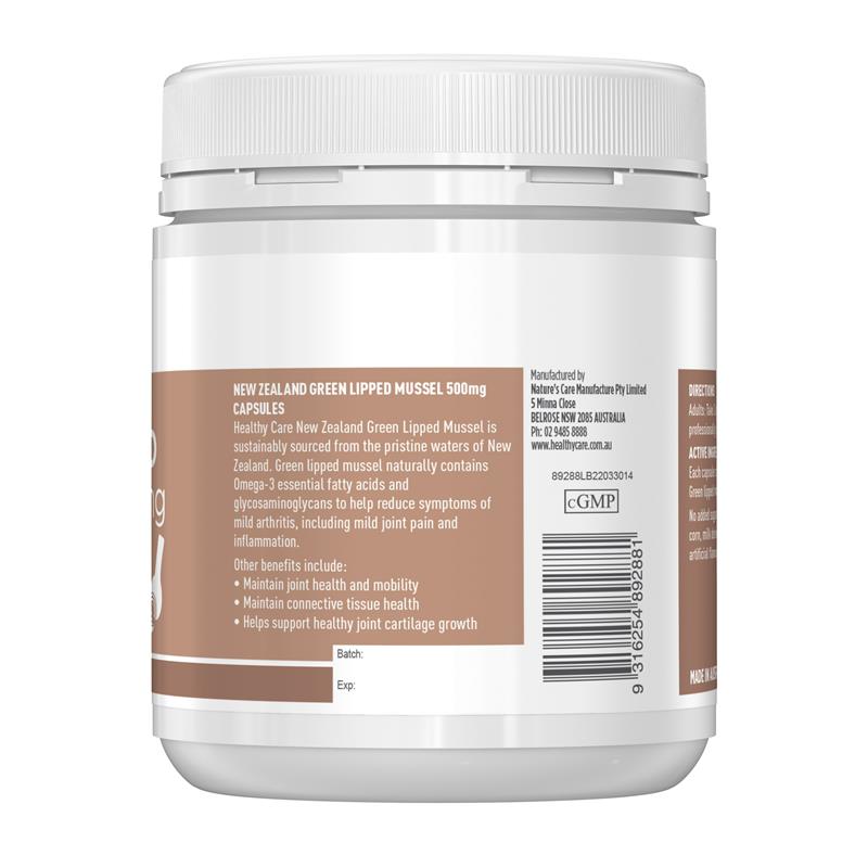 Viên uống Healthy Care New Zealand Green Lipped Mussel bổ xương khớp