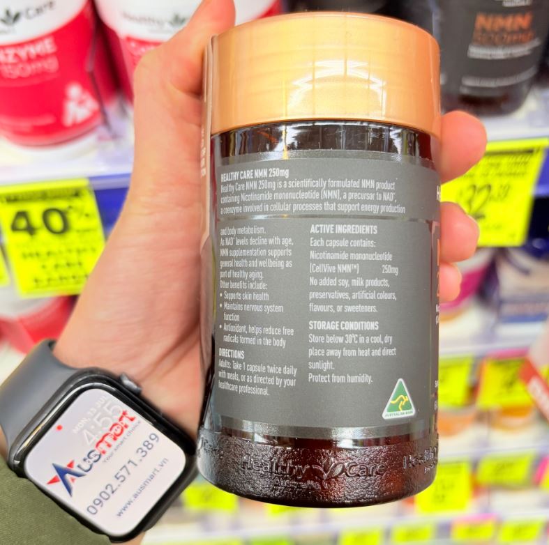 Viên uống hỗ trợ năng lượng và chống lão hóa Healthy Care NMN 250mg