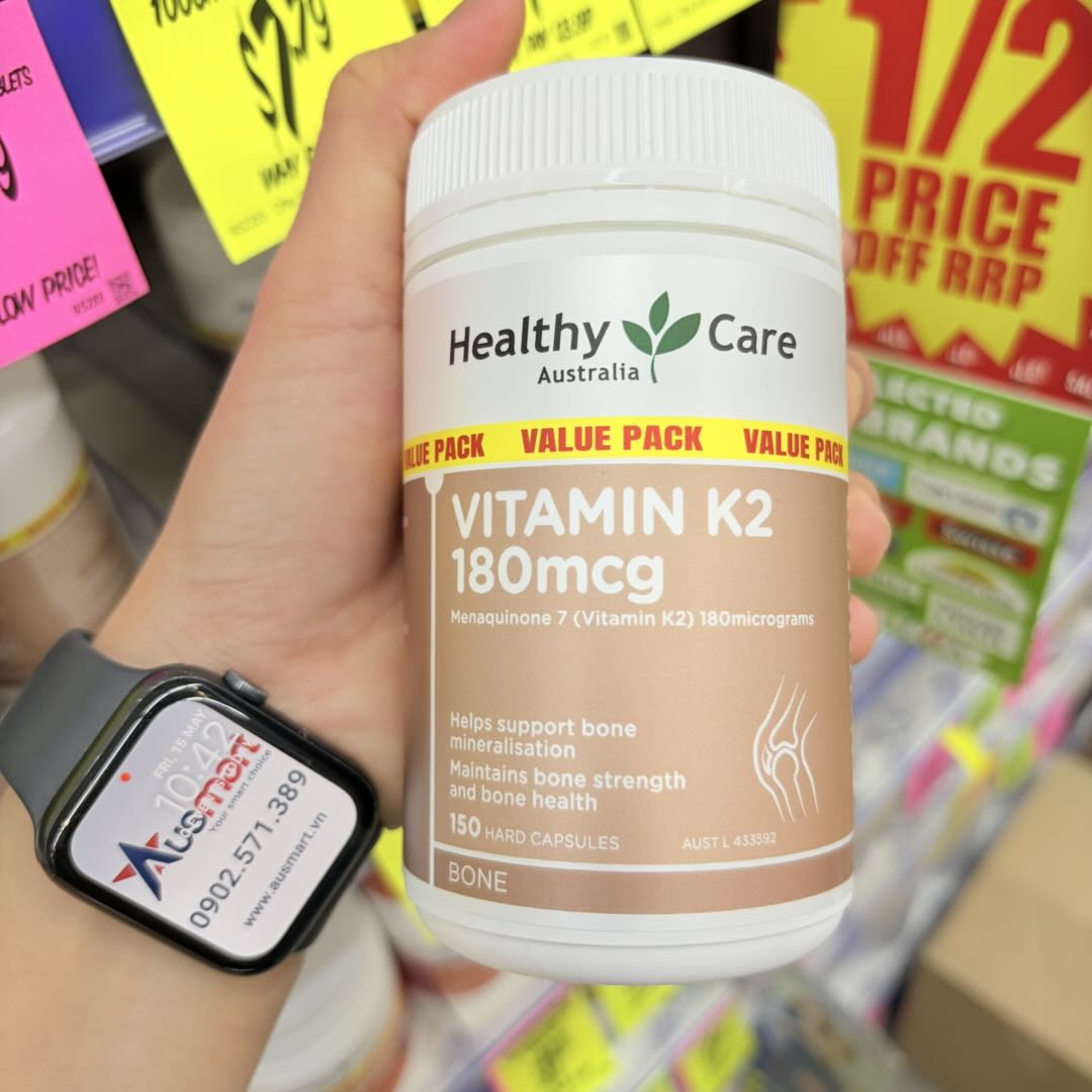 Viên uống bổ sung Vitamin K2 180mcg Healthy Care hỗ trợ xương