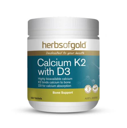 Viên uống bổ sung Canxi K2 và D3 Herbs of Gold Calcium K2 with D3