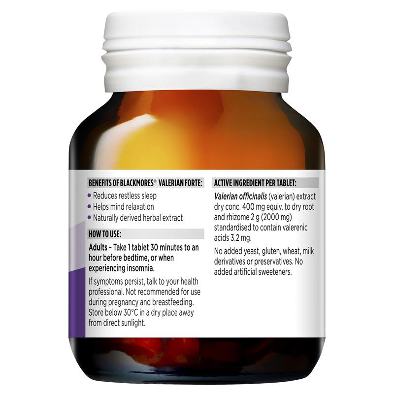 Viên uống giúp ngủ ngon Blackmores Valerian Forte 2000mg 60 viên | Sản phẩm Úc chính hãng