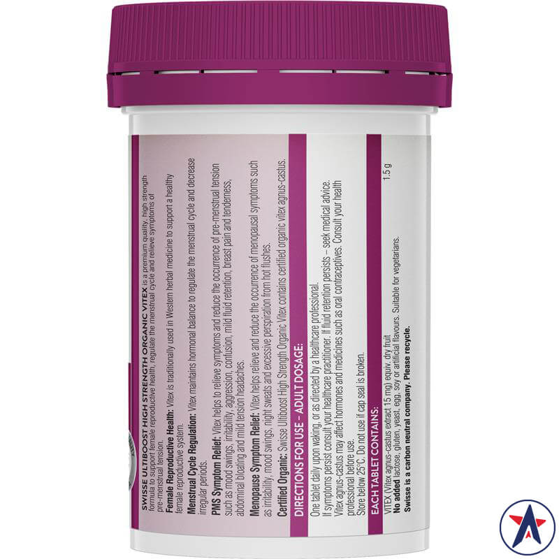 Hỗ trợ sức khoẻ sinh sản Swisse Organic Vitex 1500mg 60 viên | Sản phẩm Úc chính hãng
