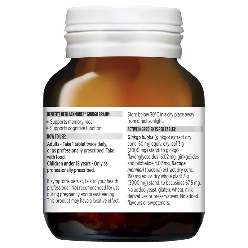 Blackmores Ginkgo Brahmi hoạt huyết dưỡng não của Úc 40 viên
