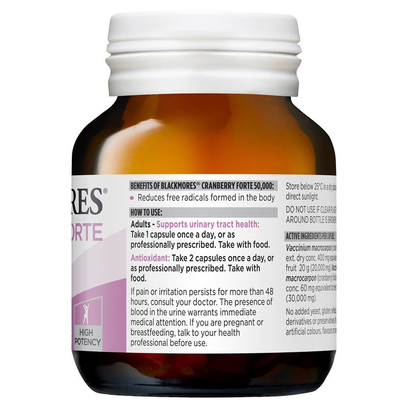 Blackmores Cranberry Forte 50000mg hỗ trợ đường tiết niệu