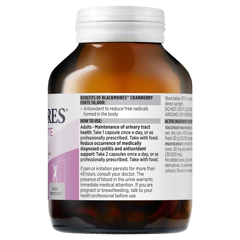 Blackmores Cranberry Forte 50000mg hỗ trợ đường tiết niệu