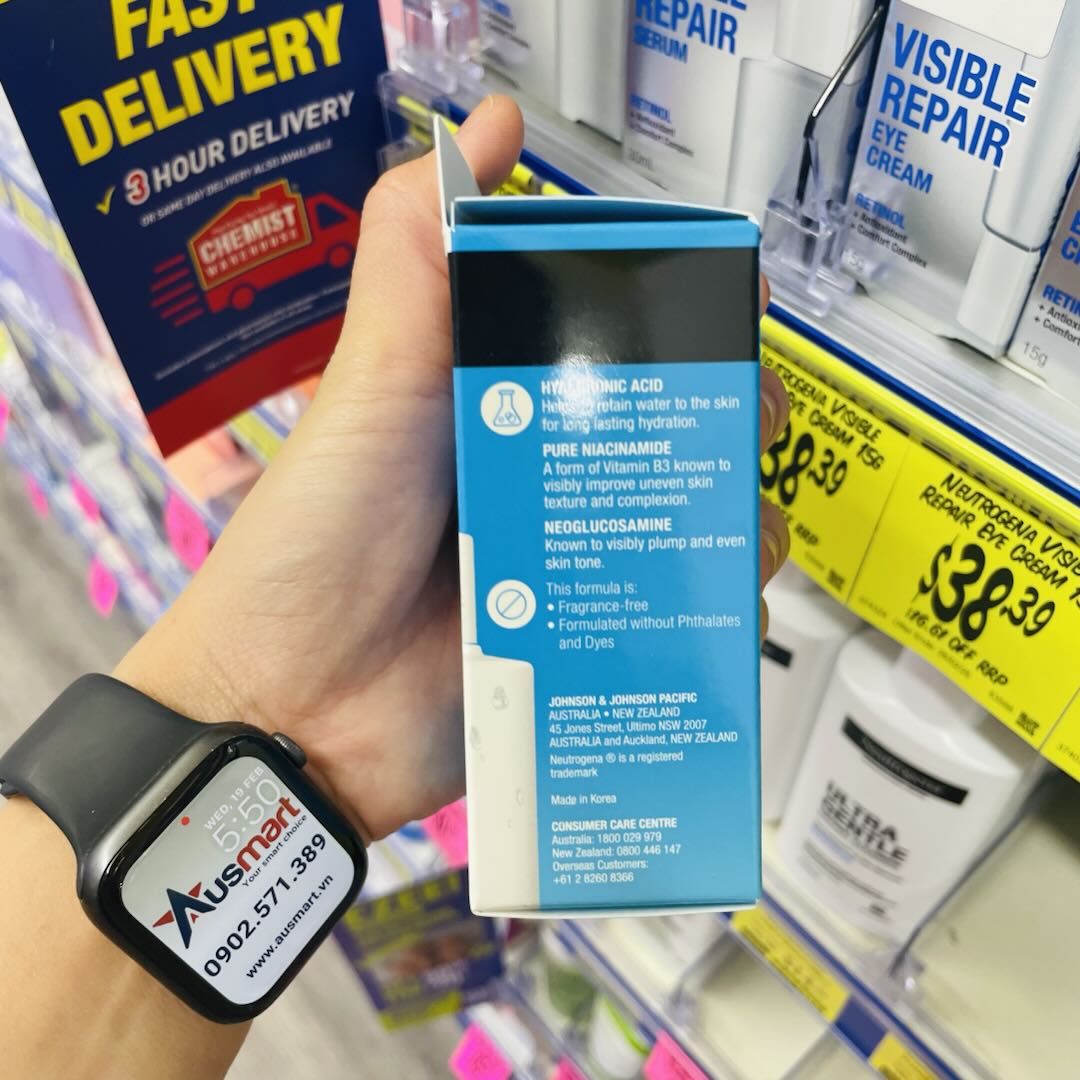 Serum dưỡng sáng da & thu nhỏ lỗ chân lông Neutrogena Hydro Boost Niacinamide