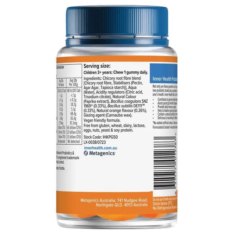 Kẹo dẹo lợi khuẩn cho bé Inner Health Kids 3 in 1 Probiotic Gummies 50 viên