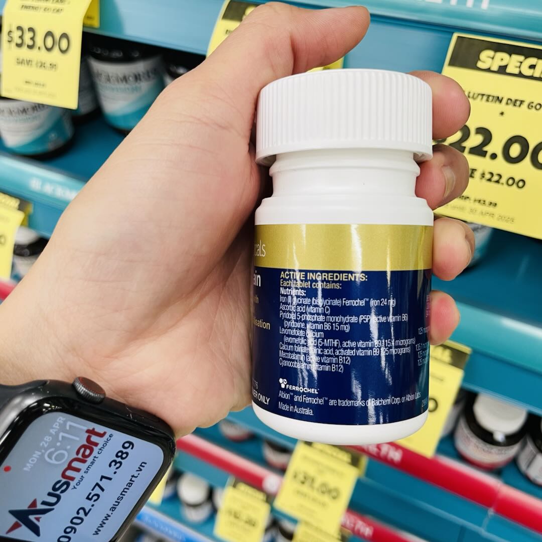 Viên uống bổ sung sắt BioCeuticals Iron Sustain 30 viên