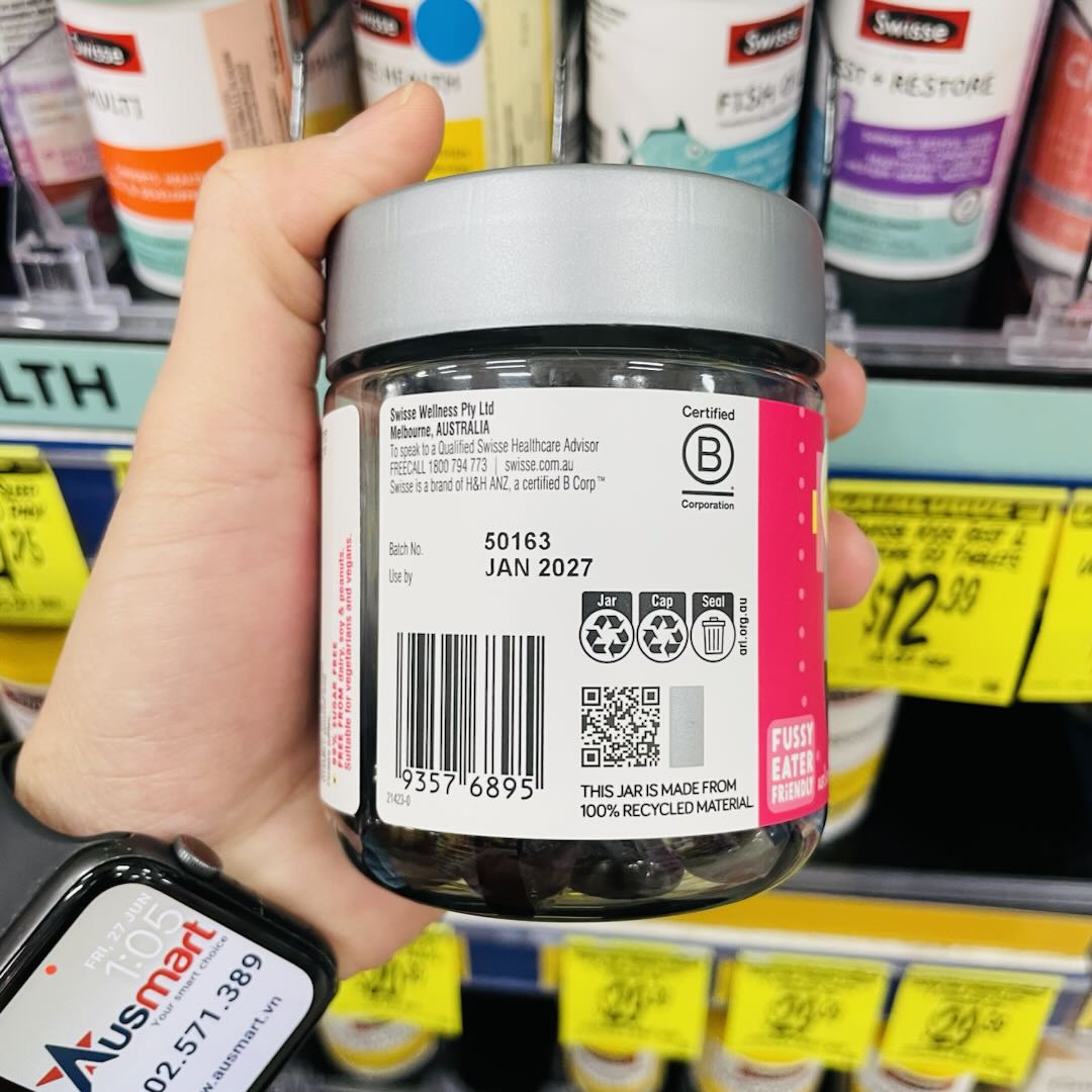 Kẹo dẻo bổ máu cho bé Little Swisse Iron + Vit C Gummies