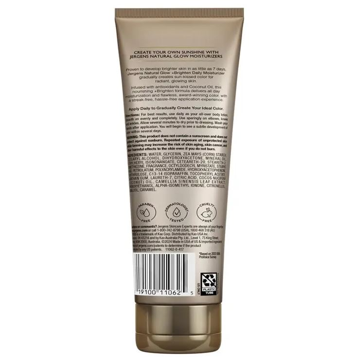 Kem dưỡng ẩm làm sáng da Jergens Natural Glow Skin Brightening Moisturiser Medium To Deep Skin Tones