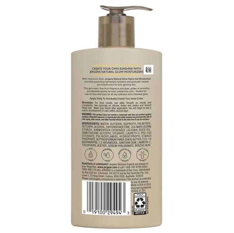 Gel dưỡng ẩm làm nâu da Jergens Natural Glow Hydra Gel Medium to Dark
