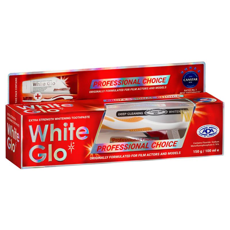 Kem đánh răng White Glo Deep Cleaning & Whitening 150g | Thương hiệu Úc