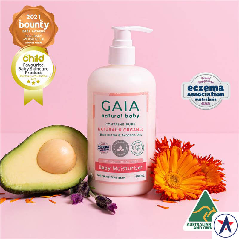 Kem dưỡng ẩm cho bé Gaia Baby Moisturiser Natural Oganic 500ml | Sản phẩm Úc chính hãng