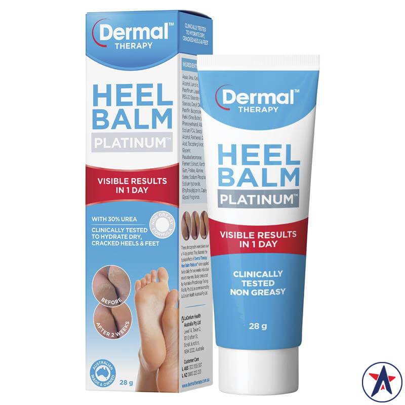 Kem dưỡng ẩm phục hồi gót chân Dermal Therapy Heel Balm Platinum 28g | Sản phẩm Úc chất lượng