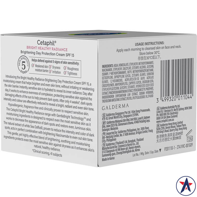 Kem dưỡng sáng da ban ngày Cetaphil Bright Healthy Radiance SPF15 50g