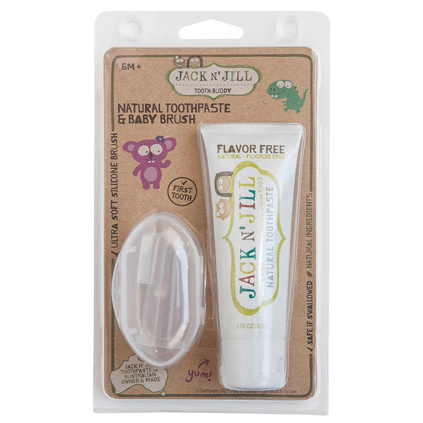 Kem đánh răng Jack N' Jill Flavor Free 50g Silicone Finger Brush | Mua hàng Úc tại Ausmart