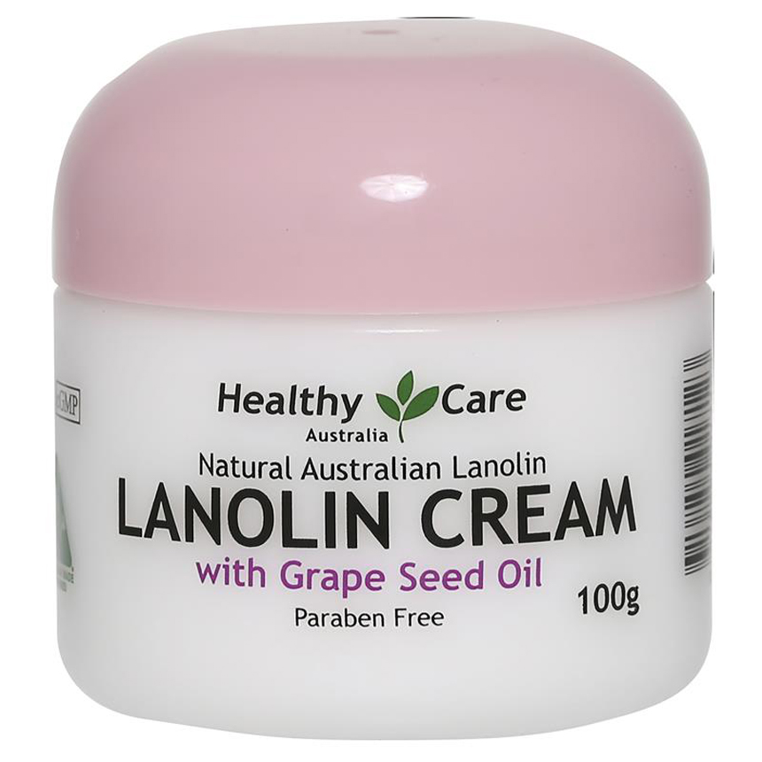 Kem dưỡng da Healthy Care Lanolin Cream with Grape Seed Oil 100g