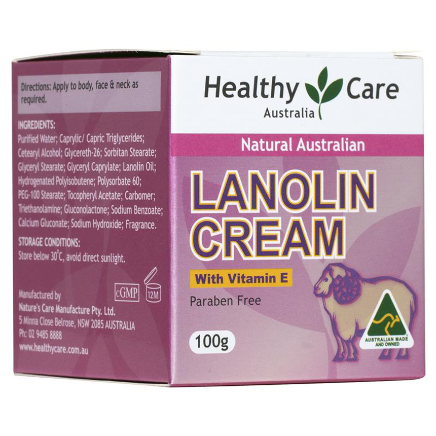Kem dưỡng da Healthy Care Natural Lanolin & Vitamin E Cream 100g | Mua sắm hàng Úc tại Ausmart
