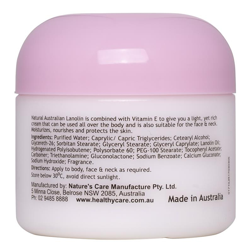 Kem dưỡng da Healthy Care Natural Lanolin & Vitamin E Cream 100g | Hàng xách tay Úc
