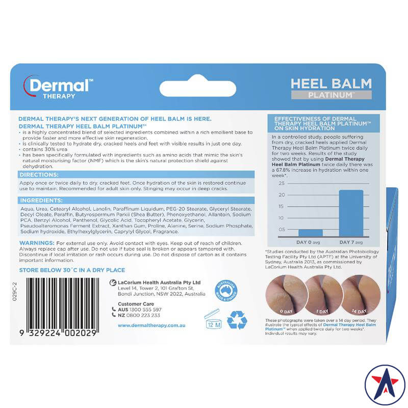 Kem dưỡng ẩm phục hồi gót chân Dermal Therapy Heel Balm Platinum