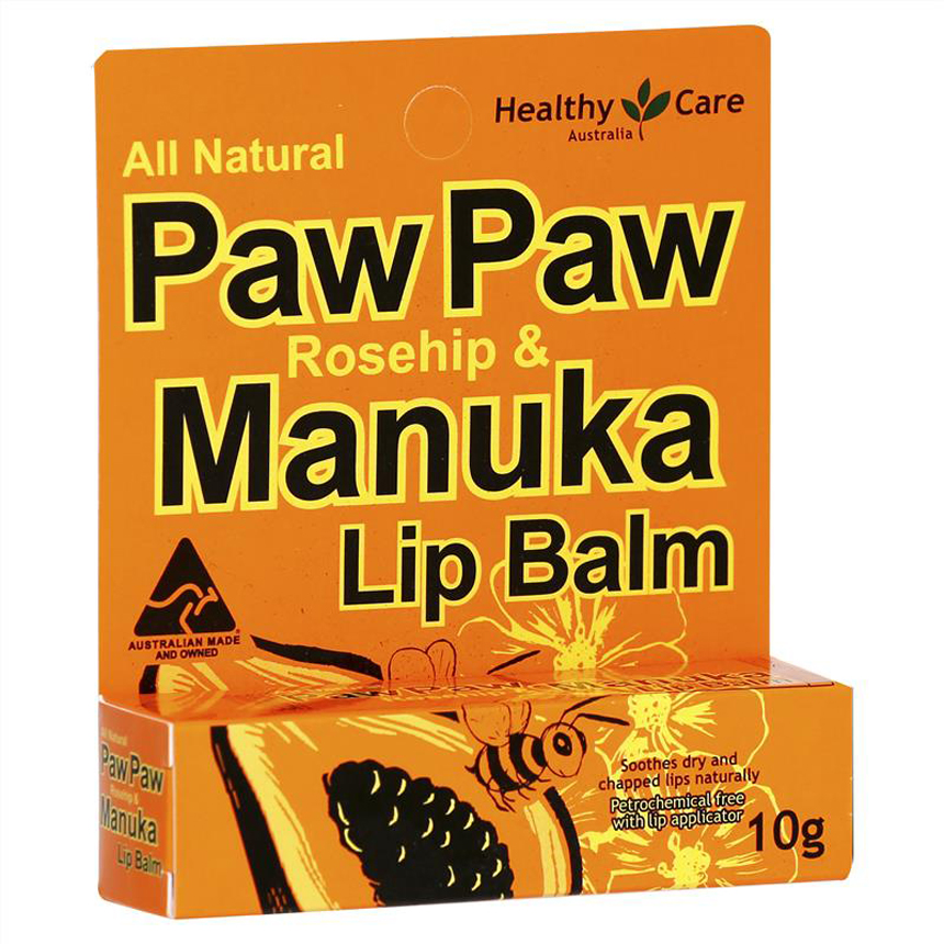 Kem dưỡng môi Healthy Care Paw Paw Rosehip & Manuka Lip Balm 10g | Thương hiệu Úc