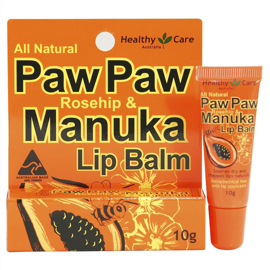 Kem dưỡng môi Healthy Care Paw Paw Rosehip & Manuka Lip Balm 10g | Xuất xứ Úc