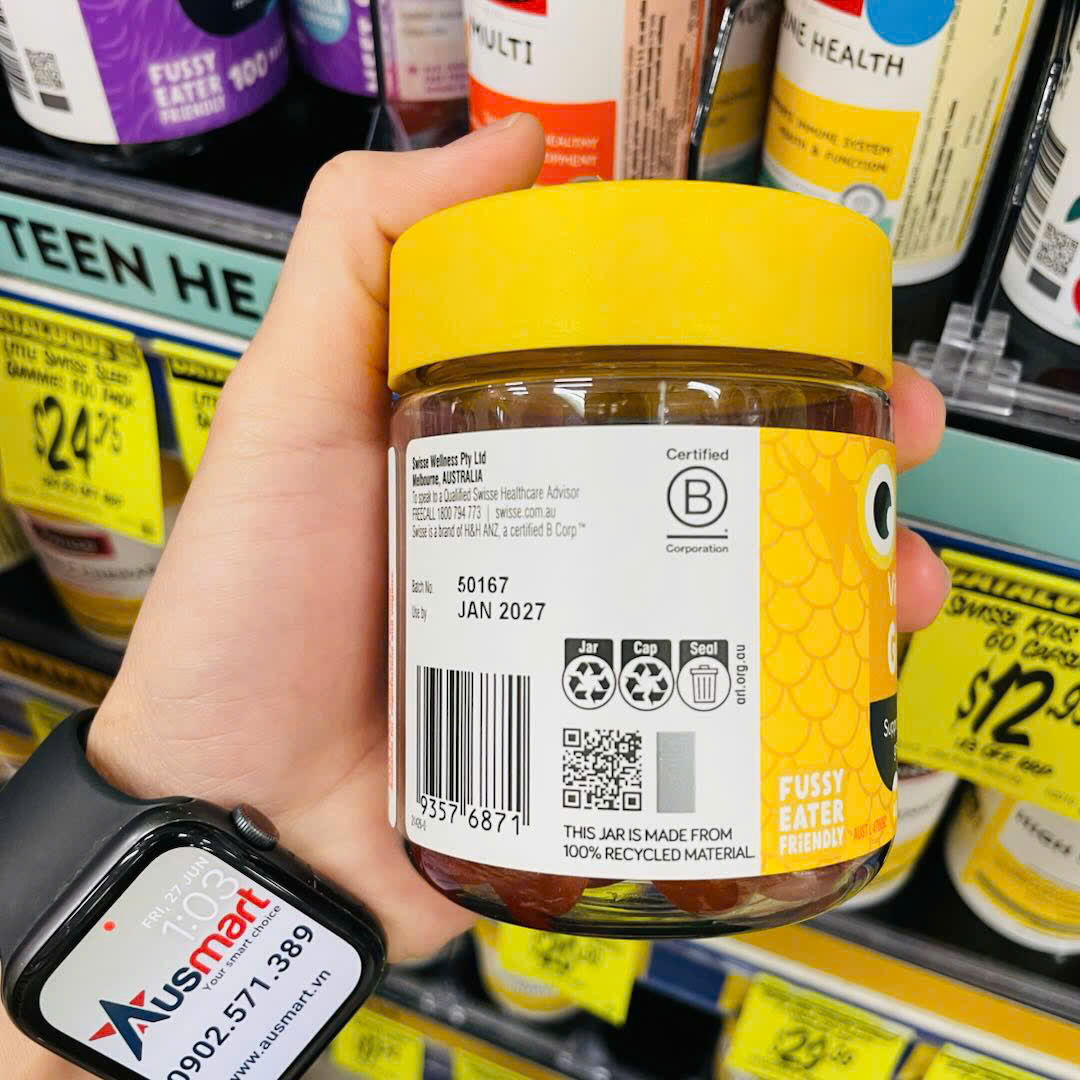 Kẹo dẻo tăng đề kháng cho bé Little Swisse Vitamin C + Zinc