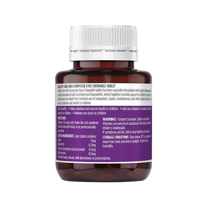Kẹo bổ mắt cho bé Healthy Care Kids Computer Eyes của Úc 60 viên