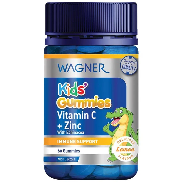 Kẹo Vitamin C + Zinc cho bé Wagner Kids Gummies 60 viên | Nhập khẩu chính hãng từ Úc
