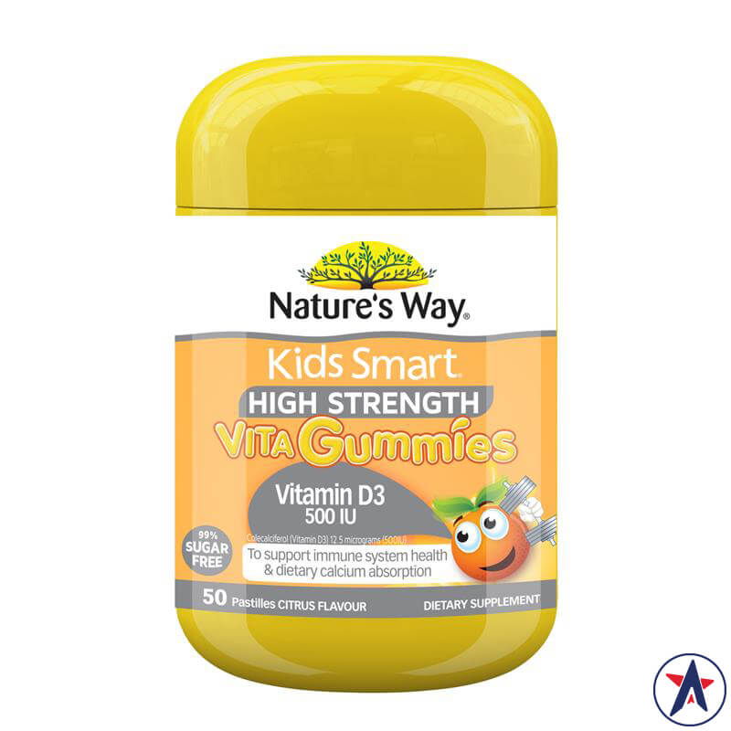 Kẹo dẻo bố sung Vitamin D3 hàm lượng cao Nature's Way Kids Smart 50 viên | Mua sắm hàng Úc tại Ausmart