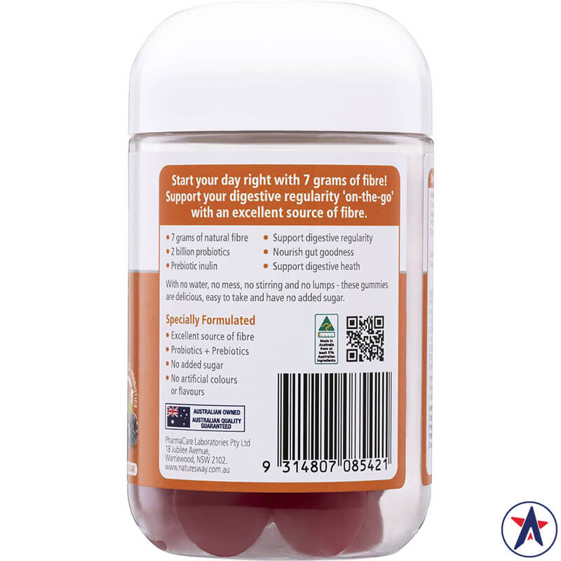 Kẹo hỗ trợ tiêu hóa Nature's Way Fibre + Probiotics Digestive Berry 30 viên