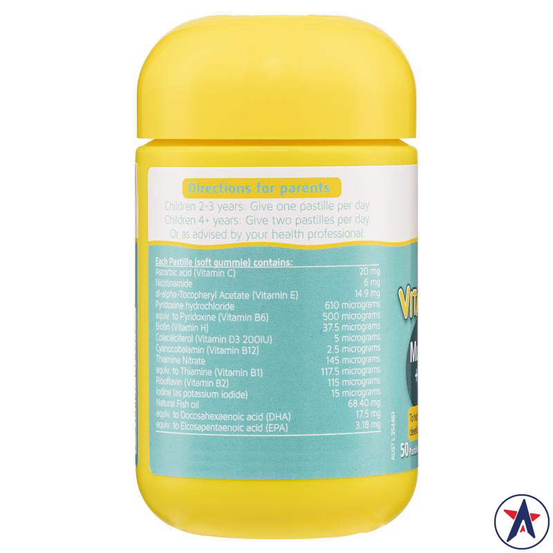 Kẹo Multi-Vitamin + Omega 3 Nature's Way Kids Smart Vita Gummies 50 viên