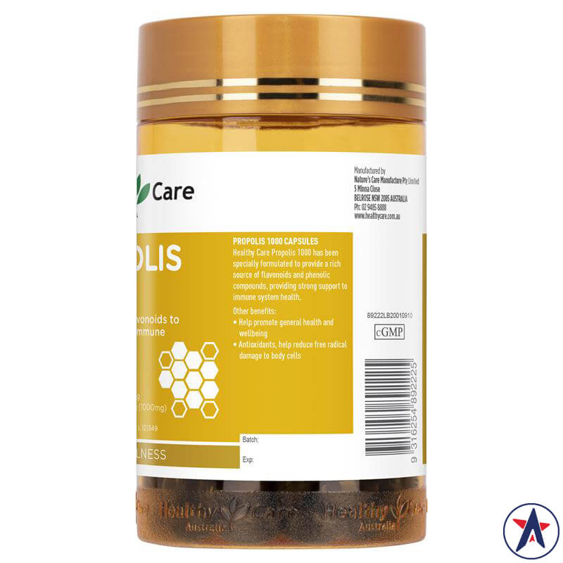Keo ong của Úc Healthy Care của Úc Propolis 1000mg 200 viên