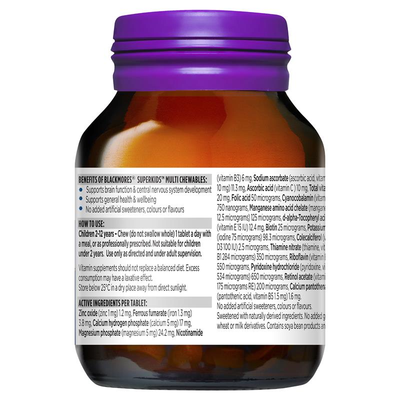 Kẹo vitamin cho bé Blackmores Superkids Multi Chewables 60 viên | Sản phẩm Úc chính hãng